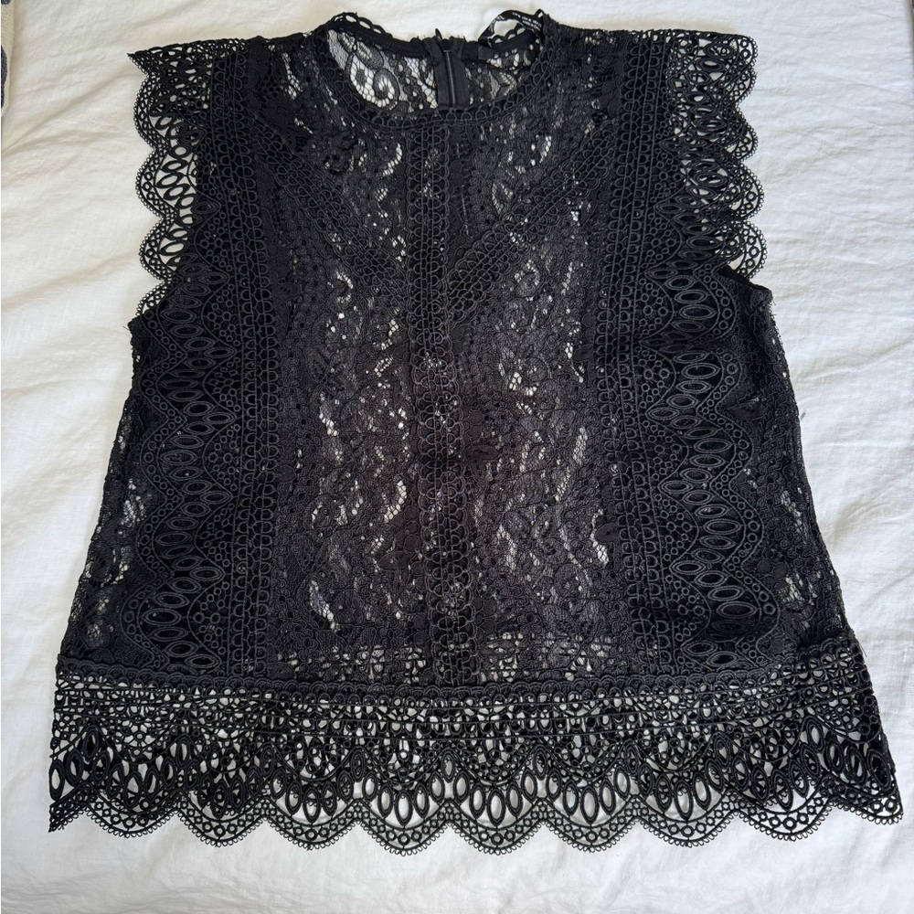 Zara Black Lace Sleeveless Top